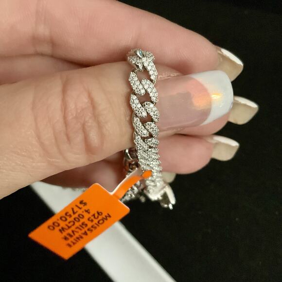 6mm Genuine Moissanite Miami Cuban Link Bracelet 8in~ NEW Retail $1,750 - Picture 16 of 16